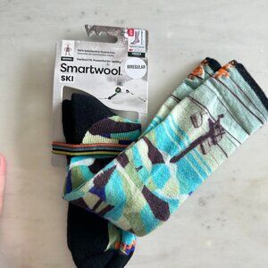 Smartwool Ski Socks Merino Wool Blend Funky Unisex Size XL Outdoors Snowboarding